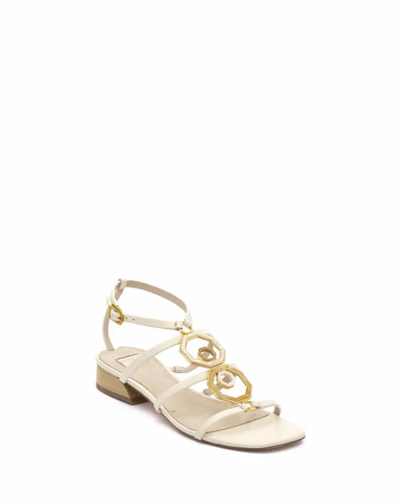 Performance-optimized Cie Octagonal Flat White Sandal Square Open EISSA Et Offer expires soon Leather Toe Louise Modern