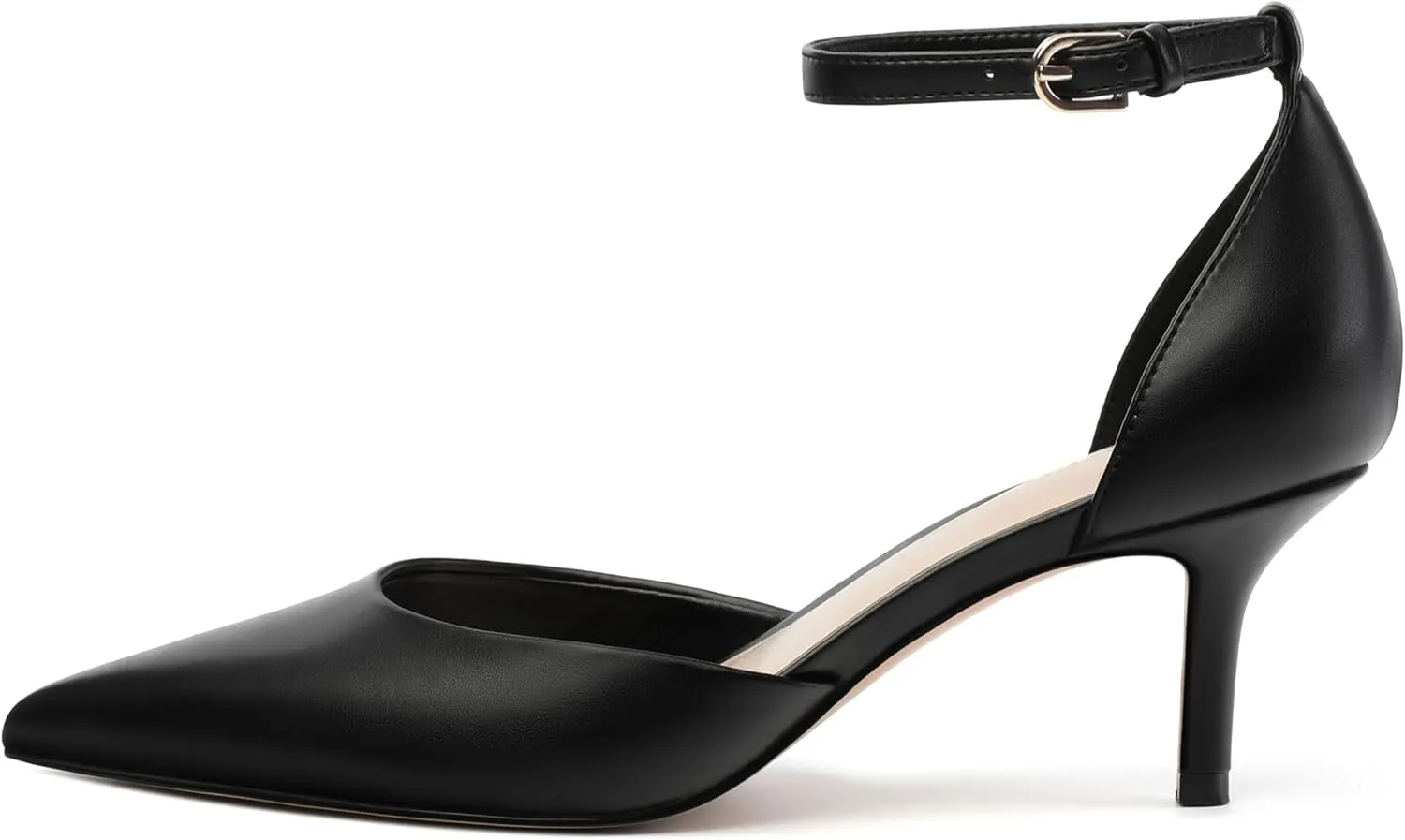 Pointed Closed Toe Heels for Women, Women's Ankle Strap Pumps, Wedding Party Office Business Work Dress Shoes