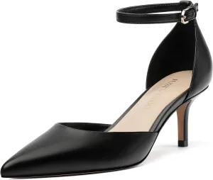 Pointed Closed Toe Heels for Women, Women's Ankle Strap Pumps, Wedding Party Office Business Work Dress Shoes