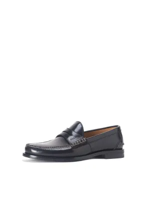 Polished Leather Penny Loafer - Black