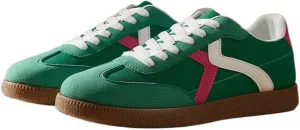 PU Leather Retro German Style Platform Sneakers Comfortable Casual Trainers for Women Spring Autumn Walking Streetwear Daily Fashion Shoes