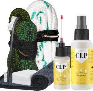 Qucship Gun Cleaning Kit 3 Gun Cobra Bore Cleaning Combo Kit & Gun Oil, | .357 Cal .38 Cal 9mm | .223 Cal 5.56mm | 12 Gauge Barrel Snake with Brush Cleaning Combo Kit for Rifle, Pistol & Shotgun