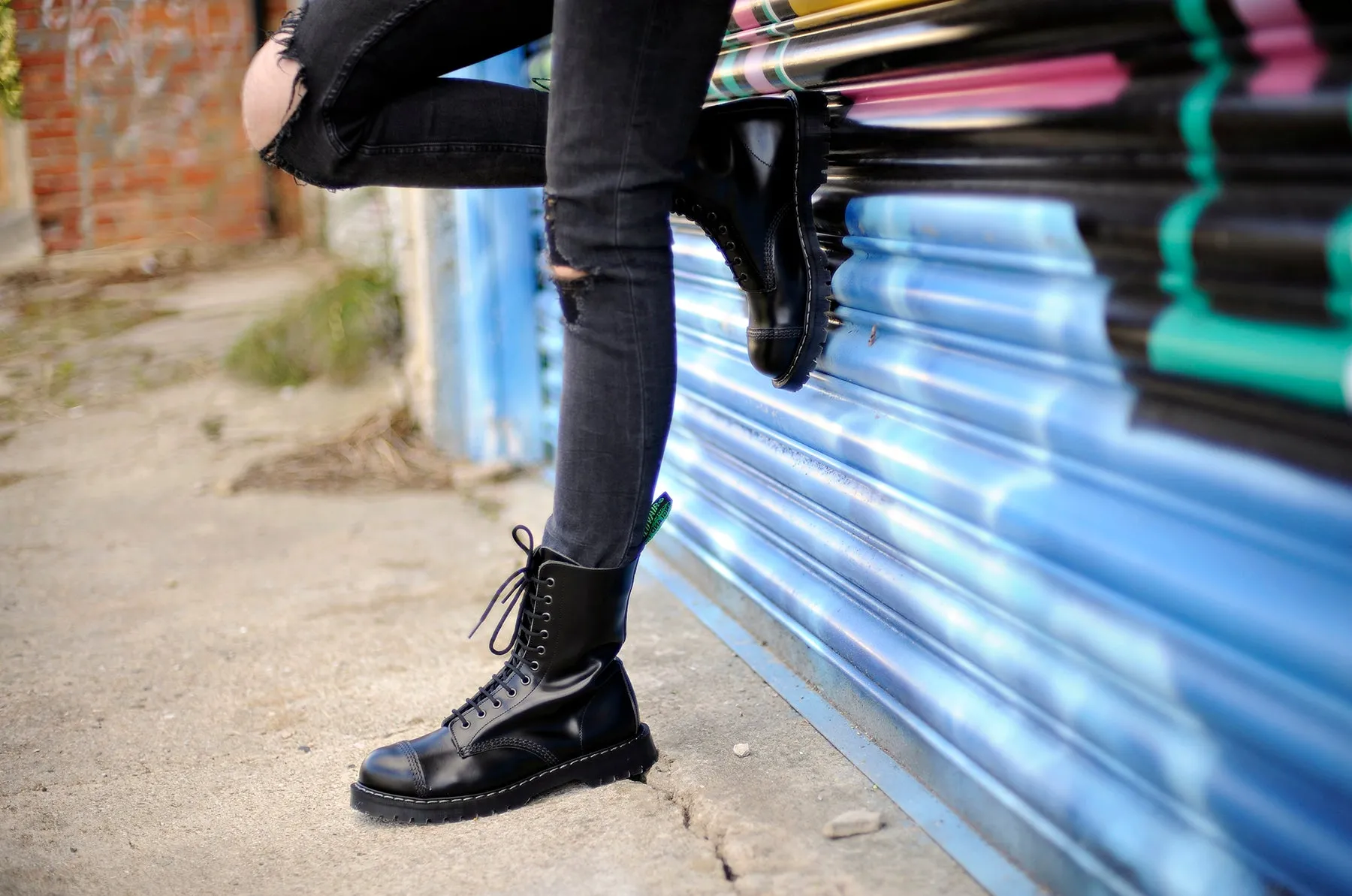 "Englander" Black 11 Eye Steel Toe Derby Boot