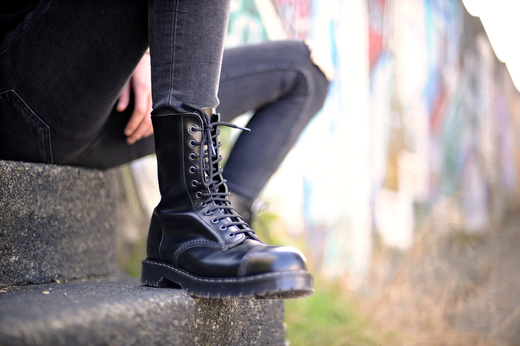"Englander" Black 11 Eye Steel Toe Derby Boot
