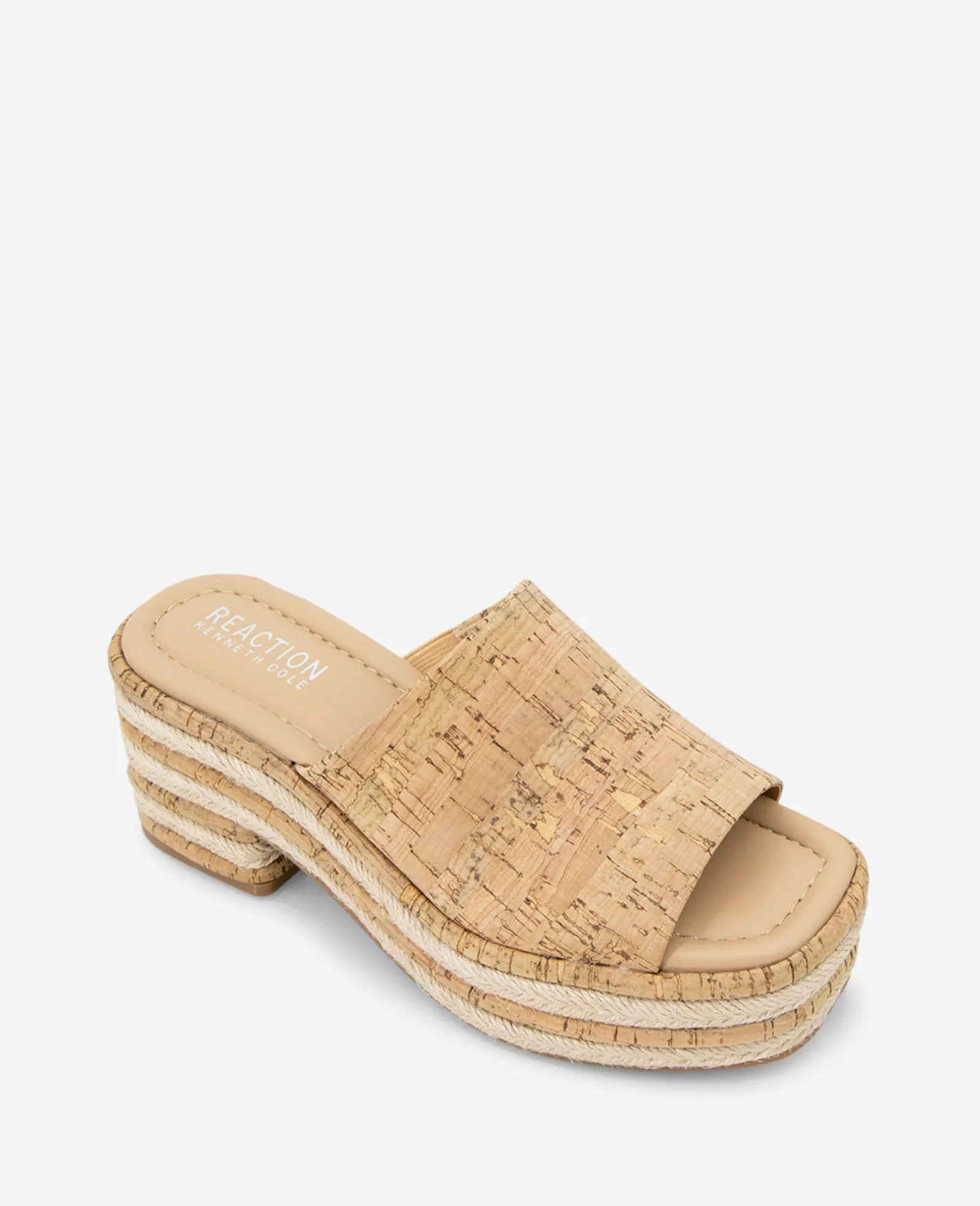 REACTION - Elissa Platform Cork Raffia Sandal