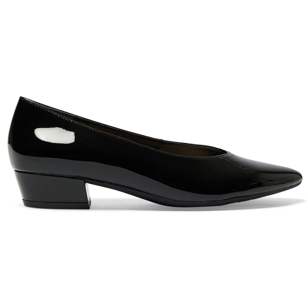 Reagan Heel in Black Patent