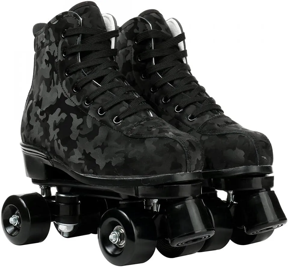 Risup Classic High-Top Skates - Double-Row, Four-Wheel Roller Skates for Women, Men, Unisex - Cowhide Shoes