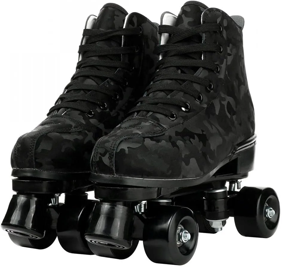 Risup Classic High-Top Skates - Double-Row, Four-Wheel Roller Skates for Women, Men, Unisex - Cowhide Shoes