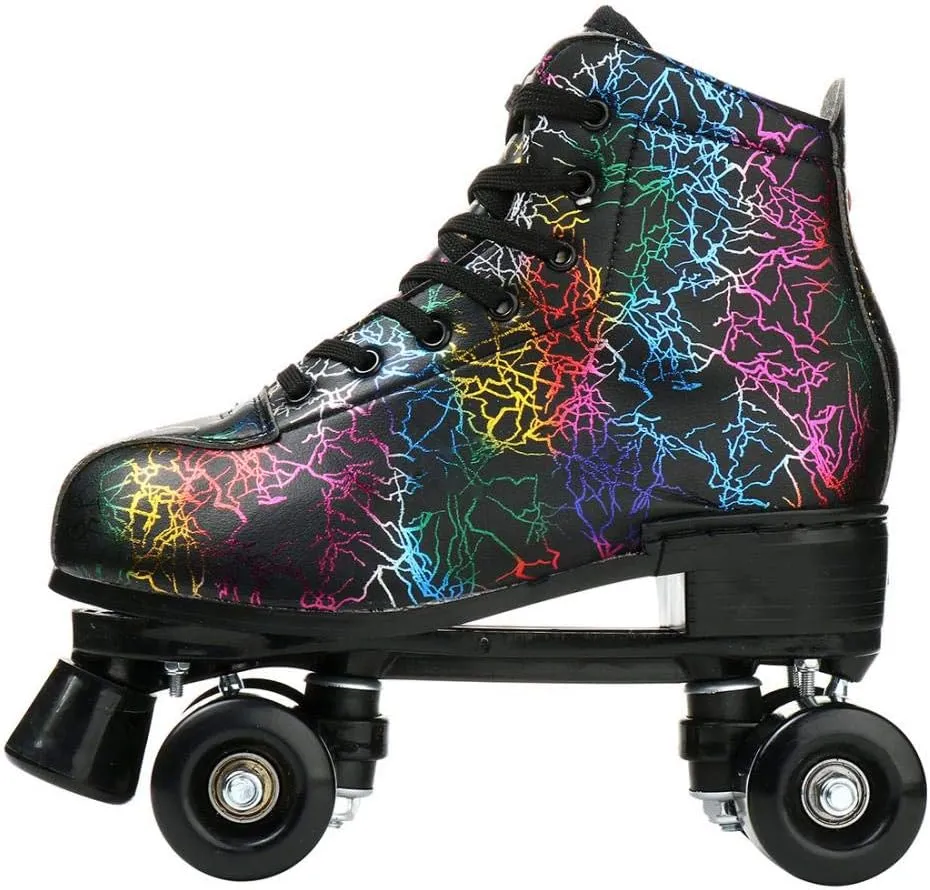 Roller Skates for Women and Mens Classic High-top 4 Wheels Skating Roller Double Row Skates for Indoor Outdoor with Bag
