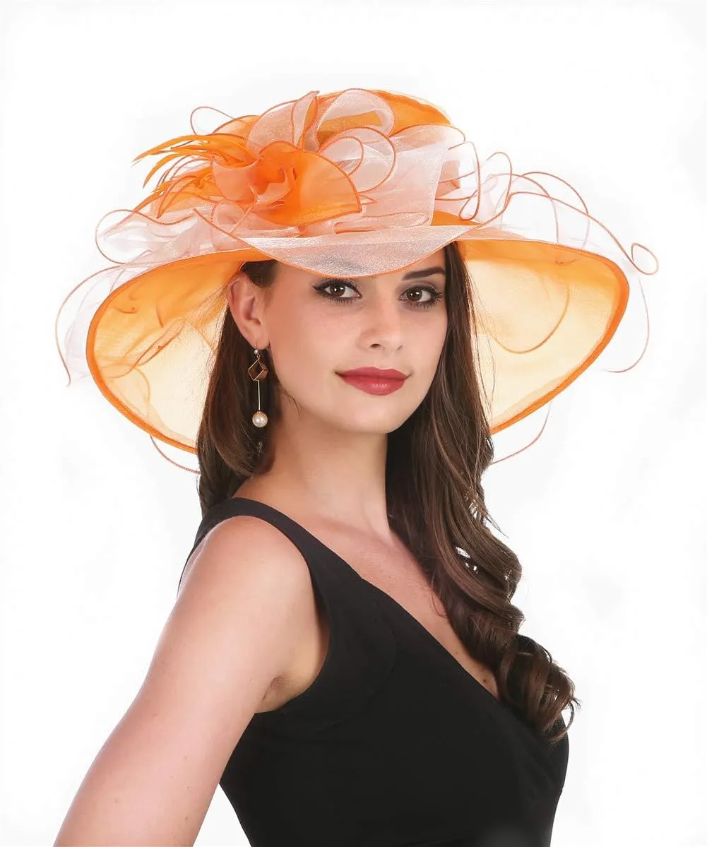 SAFERIN Women's Organza Church Fascinator Bridal Tea Party Wedding Hat