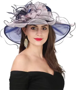 SAFERIN Women's Organza Church Fascinator Bridal Tea Party Wedding Hat