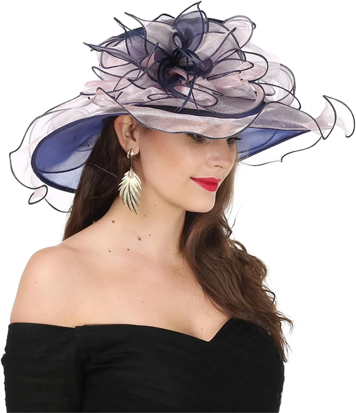 SAFERIN Women's Organza Church Fascinator Bridal Tea Party Wedding Hat
