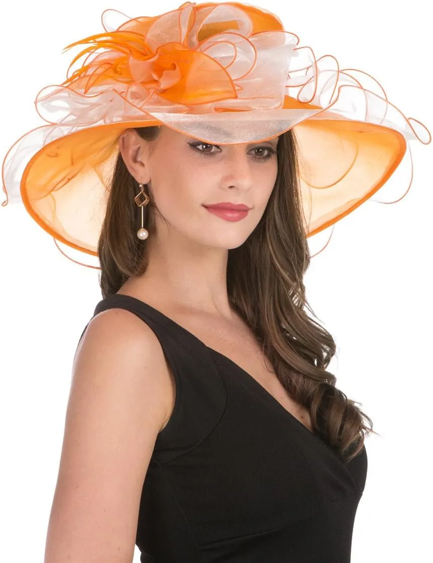 SAFERIN Women's Organza Church Fascinator Bridal Tea Party Wedding Hat