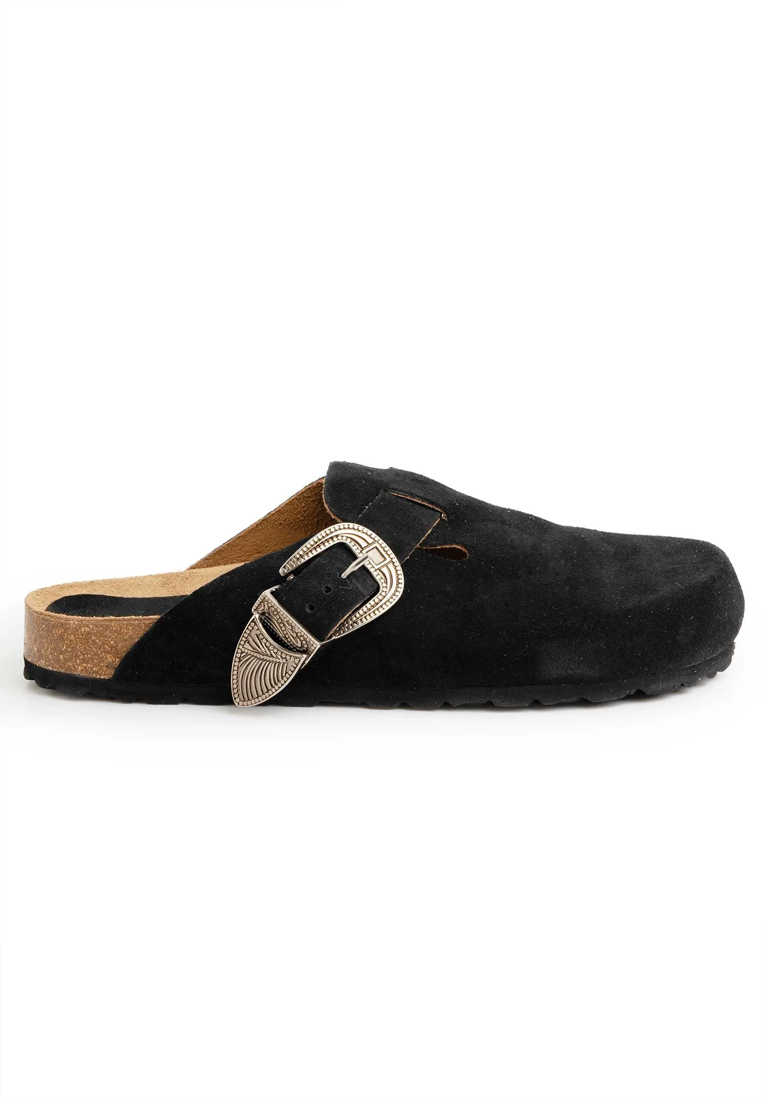 Sandal Donna Sabot Suede Nero