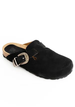 Sandal Donna Sabot Suede Nero