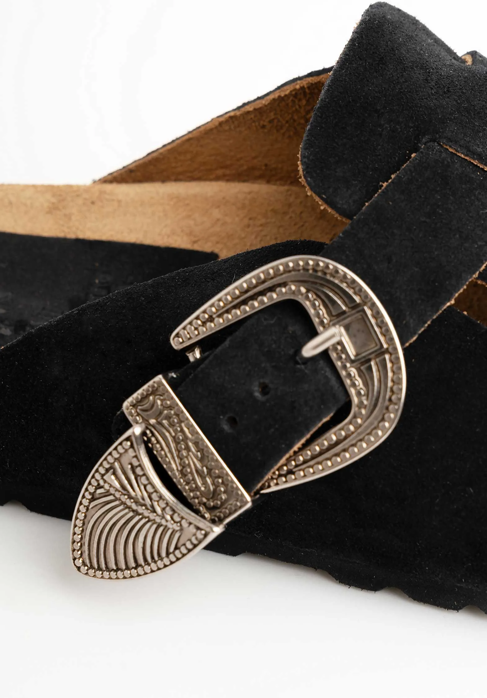 Sandal Donna Sabot Suede Nero