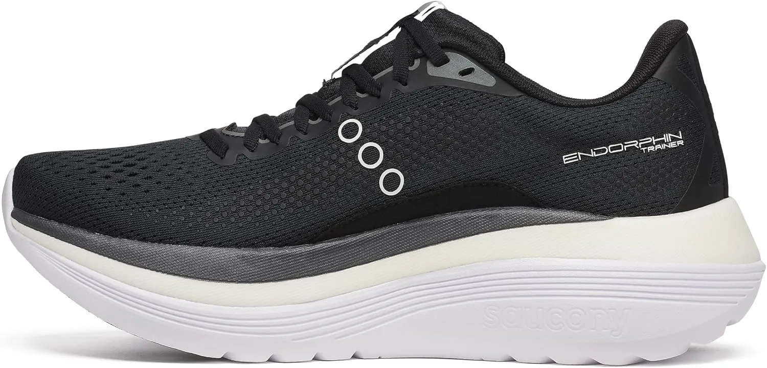 Saucony Men's Endorphin Trainer Sneaker, Black/White, 12.5