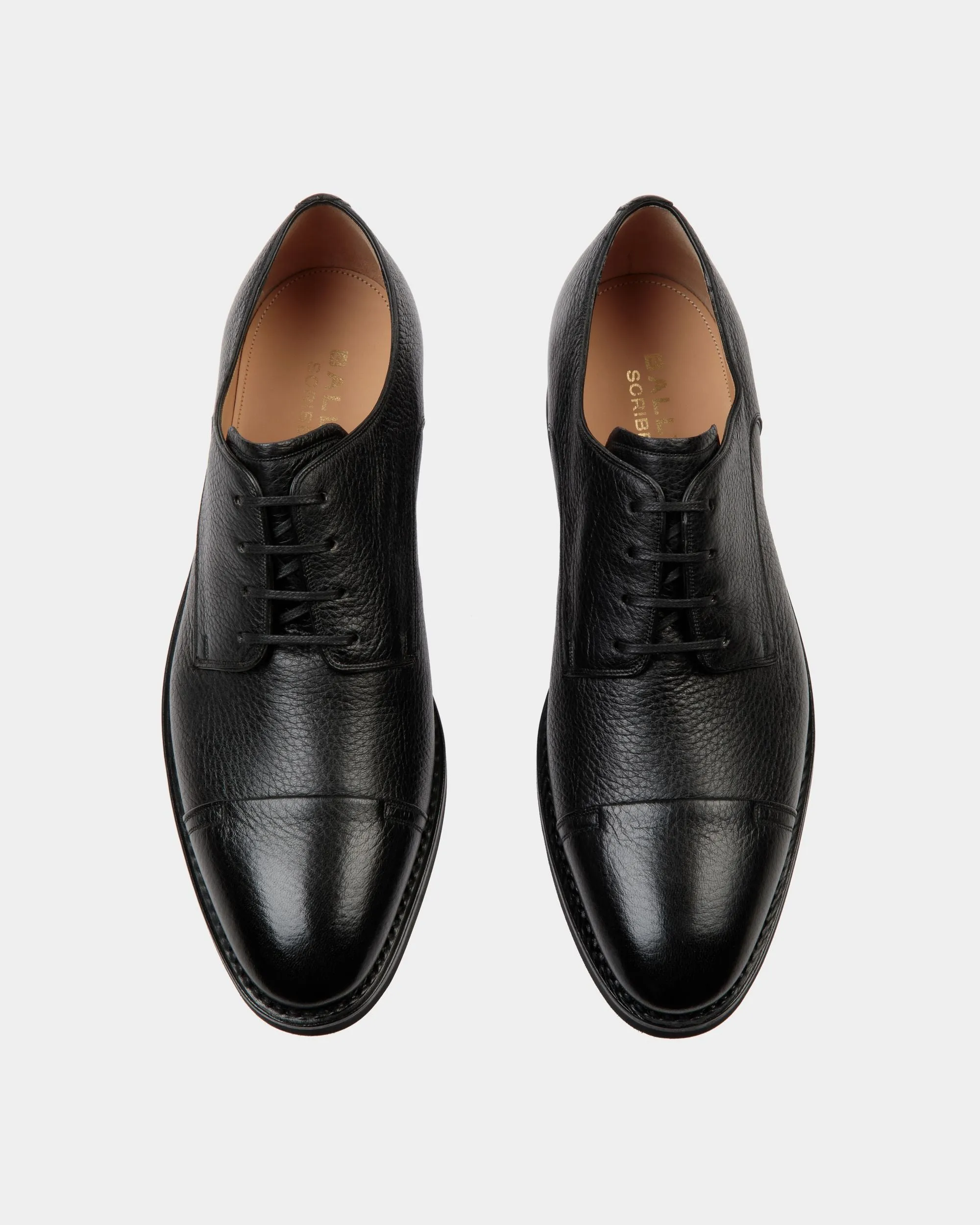 Scribe Un Derby in Black Deer Leather