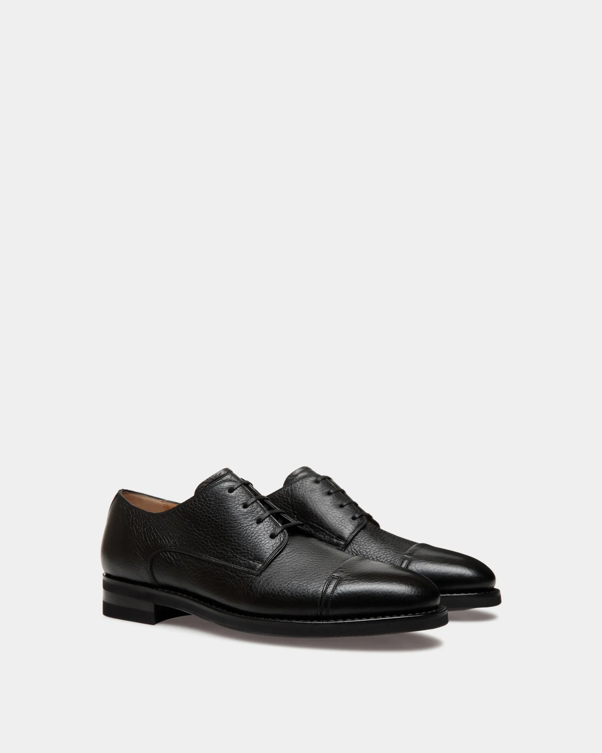 Scribe Un Derby in Black Deer Leather