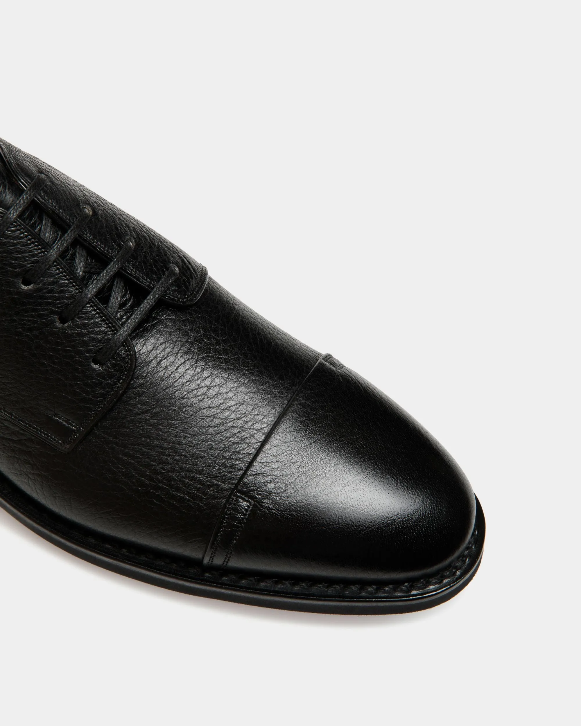Scribe Un Derby in Black Deer Leather