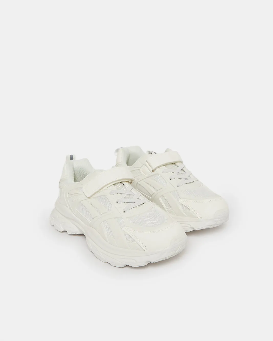 Senior Girls White Velcro Trainer