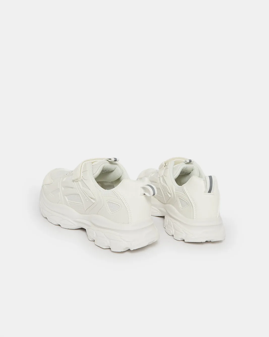 Senior Girls White Velcro Trainer