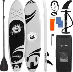 SereneLife Inflatable Stand Up Paddle Board with Premium SUP Accessories – Wide Stable Design with Non-Slip EVA Deck Pad for Adults and Youth of All Skill Levels, 350 lbs Capacity