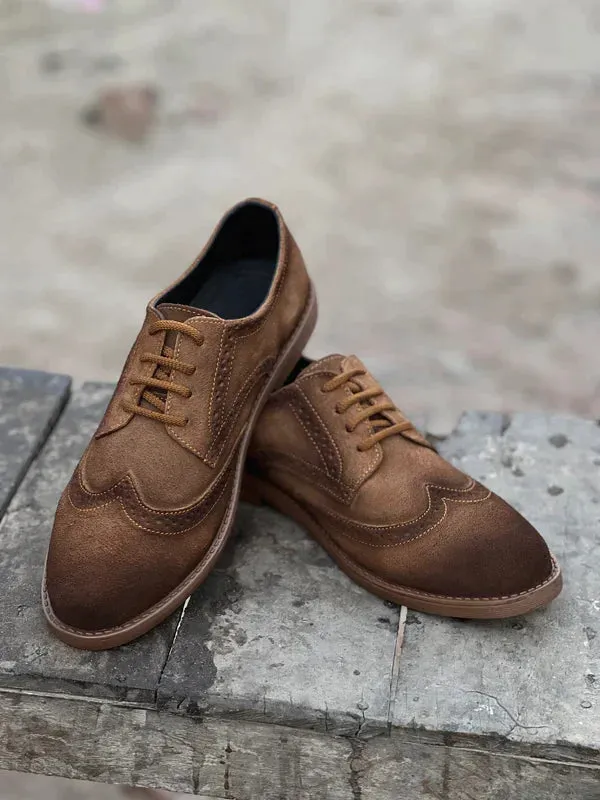 Shaded Camel Casual Suede Leather Shoes