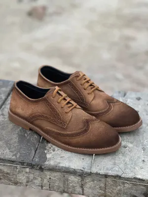 Shaded Camel Casual Suede Leather Shoes