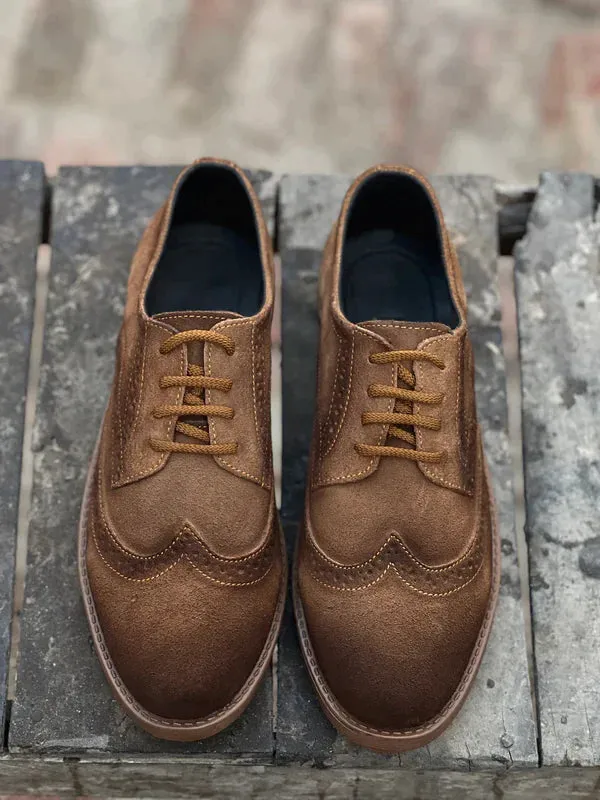 Shaded Camel Casual Suede Leather Shoes