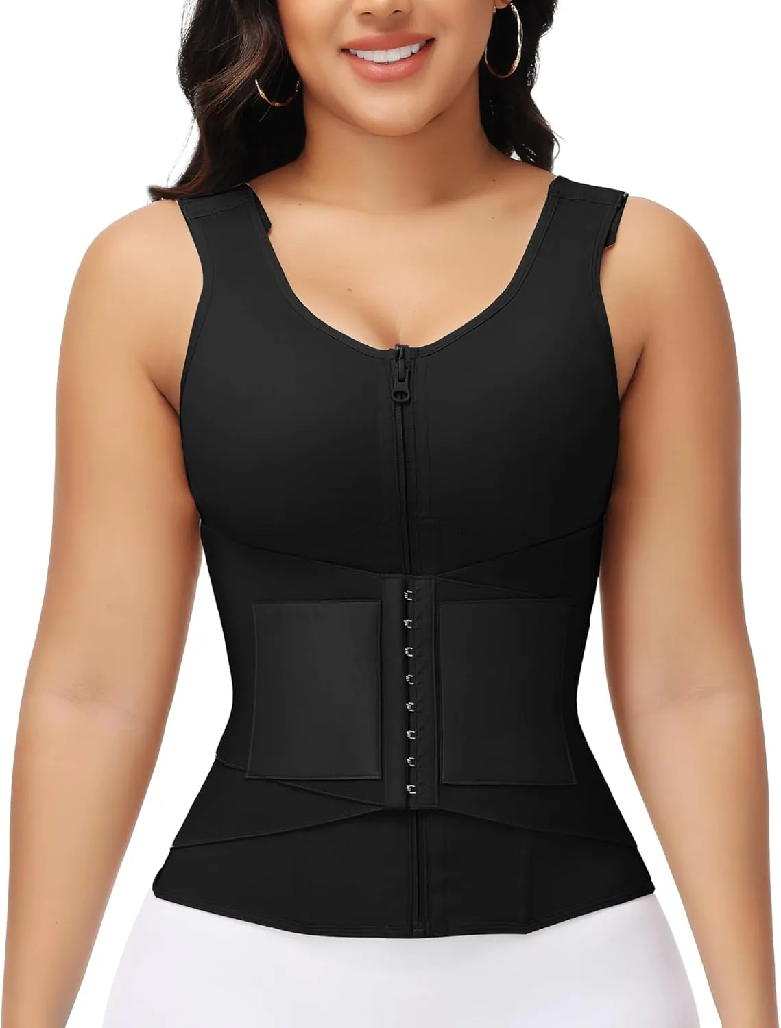 SHAPSHE Waist Trainer for Women Corset Shapewear Tummy Control Tank Tops Waist Cincher Body Shaper Postpartum Workout Bra