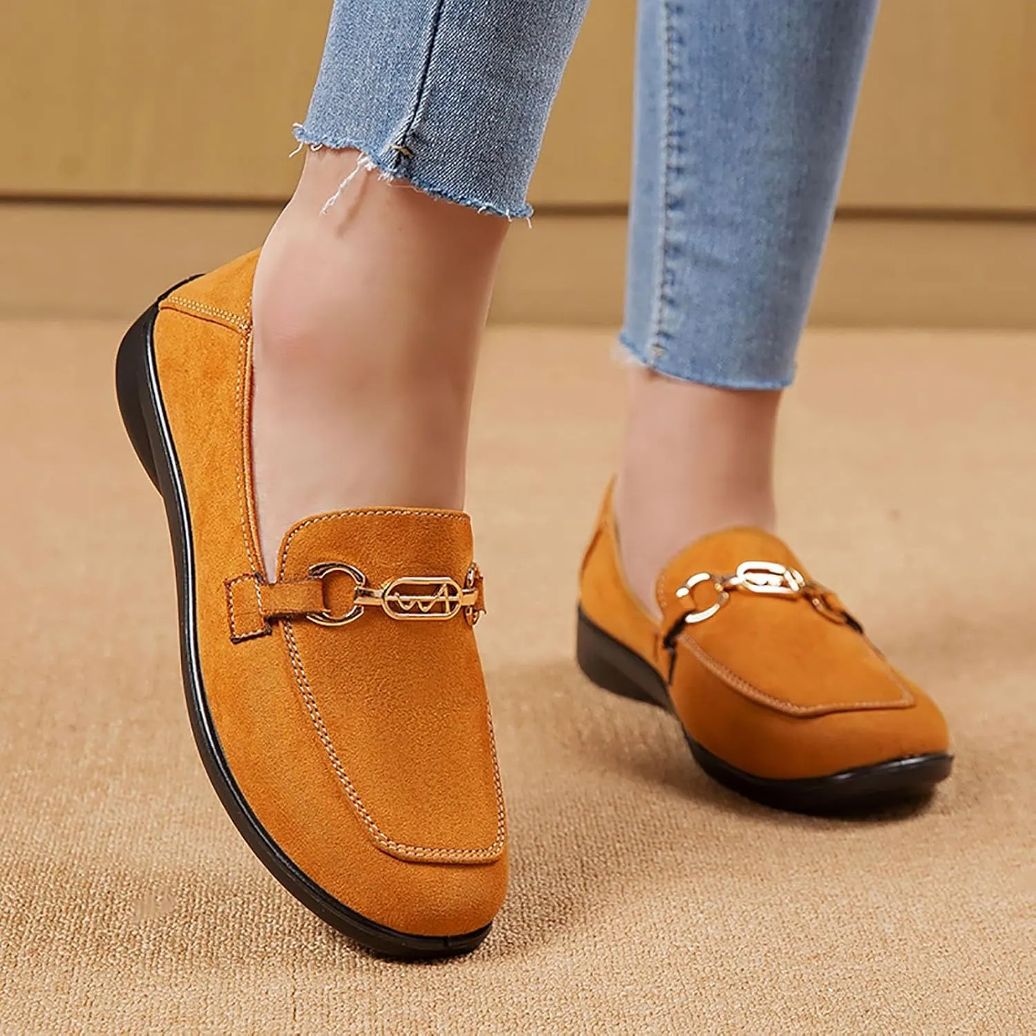 Shoes Walking Flat Spring and Women's Breathable Lightweight Mom Shoes; Soft Sole Slip Doodle Casual Work