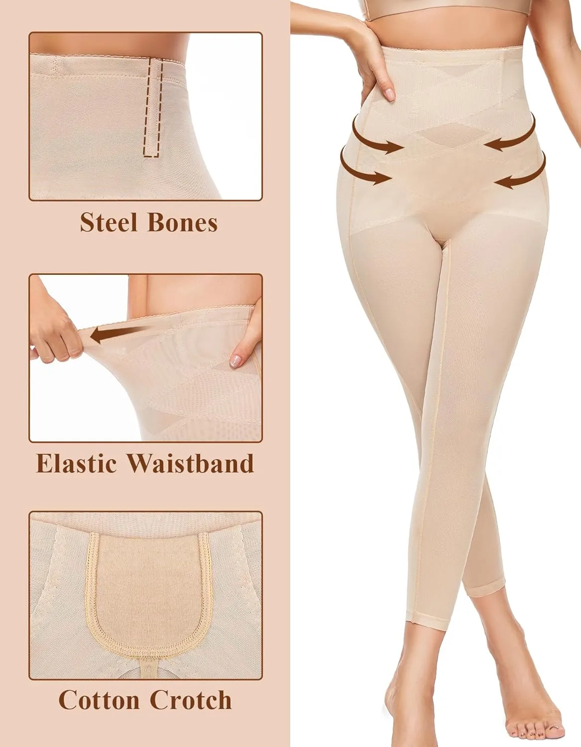 SIMIYA Shapewear Tummy Control Body Shaper for Women Compression Waist Trainer Girdle Thigh Slimmer Butt Lifting Shapewear