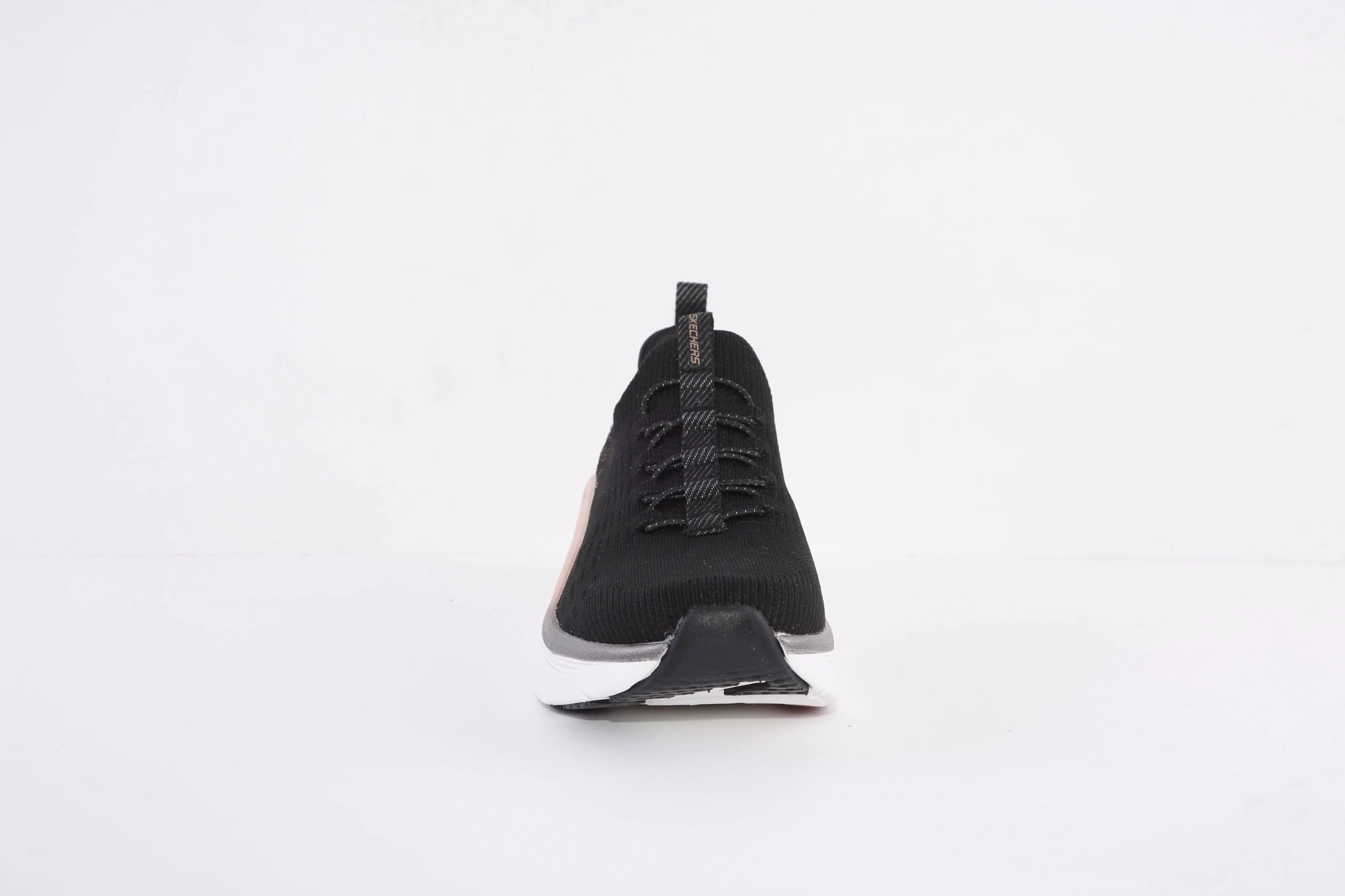 SKECHERS- 149366 D'LUX WALKER-LET IT GLOW SLIP-ON TRAINER - BLACK/ROSEGOLD