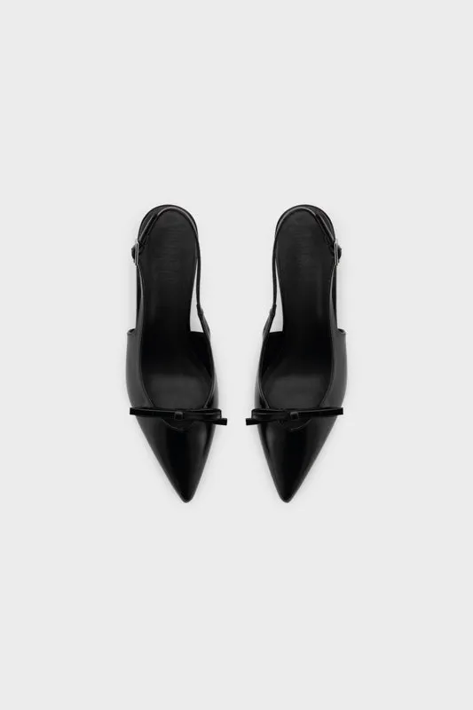 SLINGBACK HEEL PUMP WITH BOW
