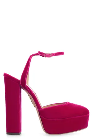 So High velvet platform pump