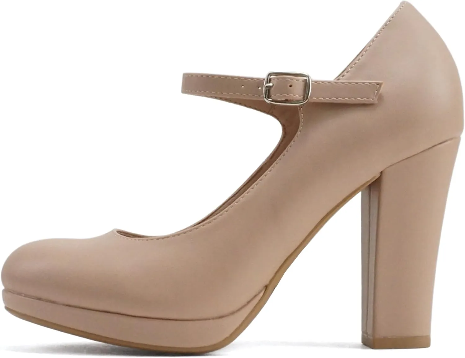 Soda “Ayden” ~ Women Mary Jane Ankle Strap Cushion High Heel Pump Shoe