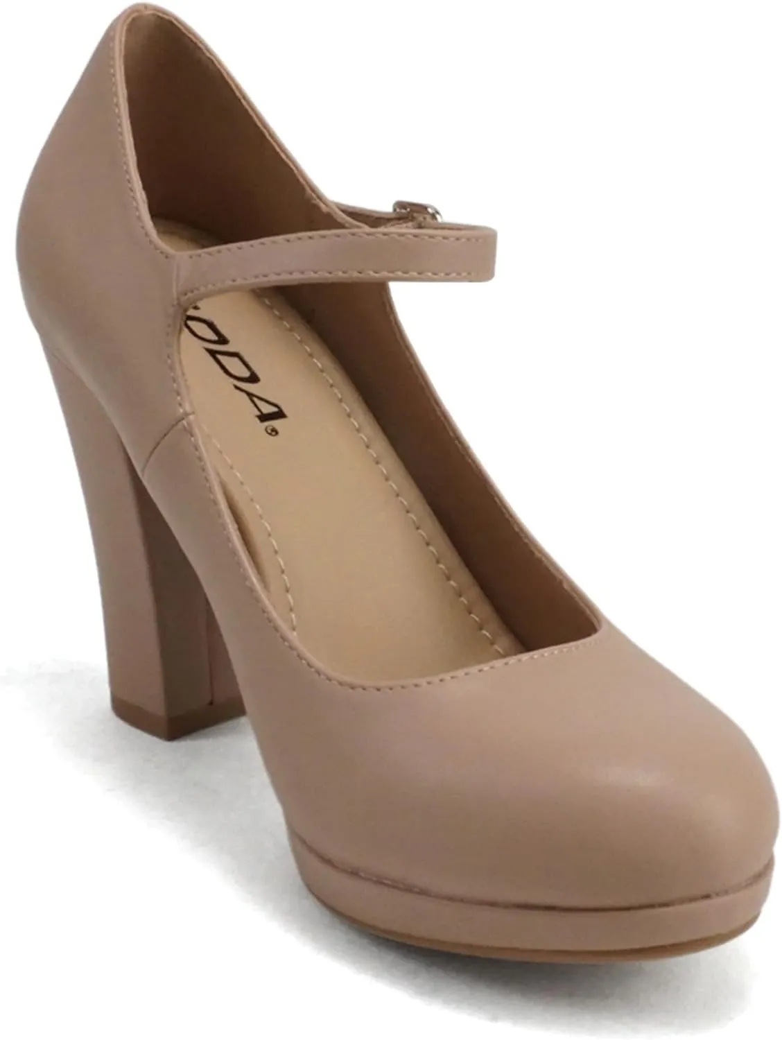 Soda “Ayden” ~ Women Mary Jane Ankle Strap Cushion High Heel Pump Shoe