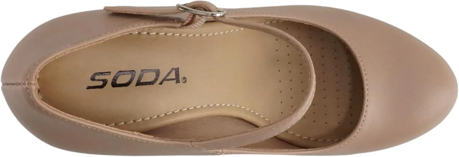 Soda “Ayden” ~ Women Mary Jane Ankle Strap Cushion High Heel Pump Shoe