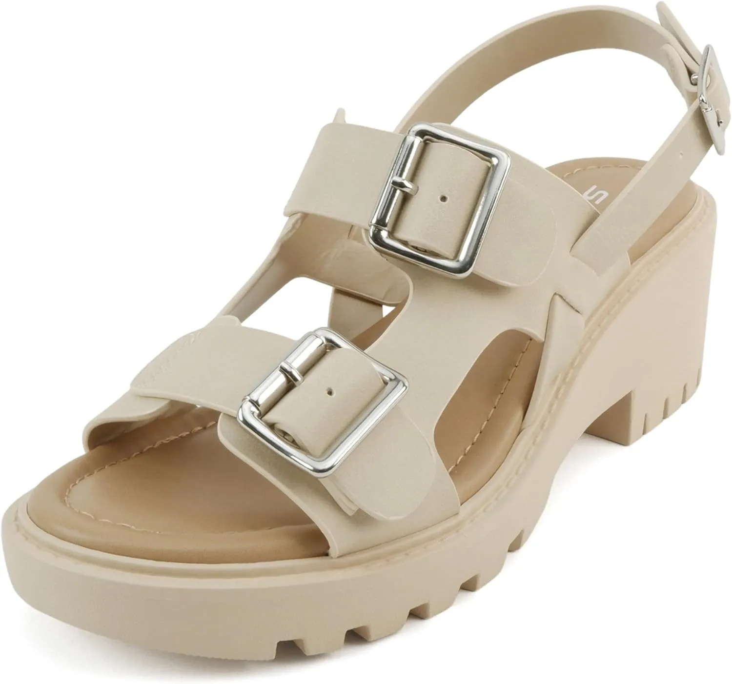 Soda “Galaxy” ~ Women Open Toe Fisherman Lug Sole Low Heeled Sandals