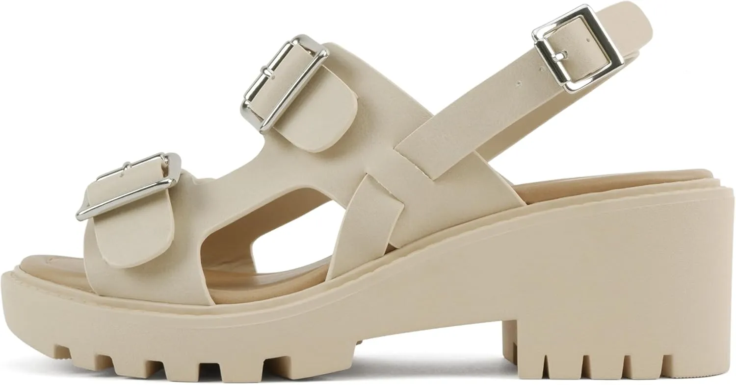 Soda “Galaxy” ~ Women Open Toe Fisherman Lug Sole Low Heeled Sandals