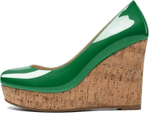 Soireelady Women's Platform Wedges Heel Pumps Slip on Platform High Heel Wedge Pump Shoes