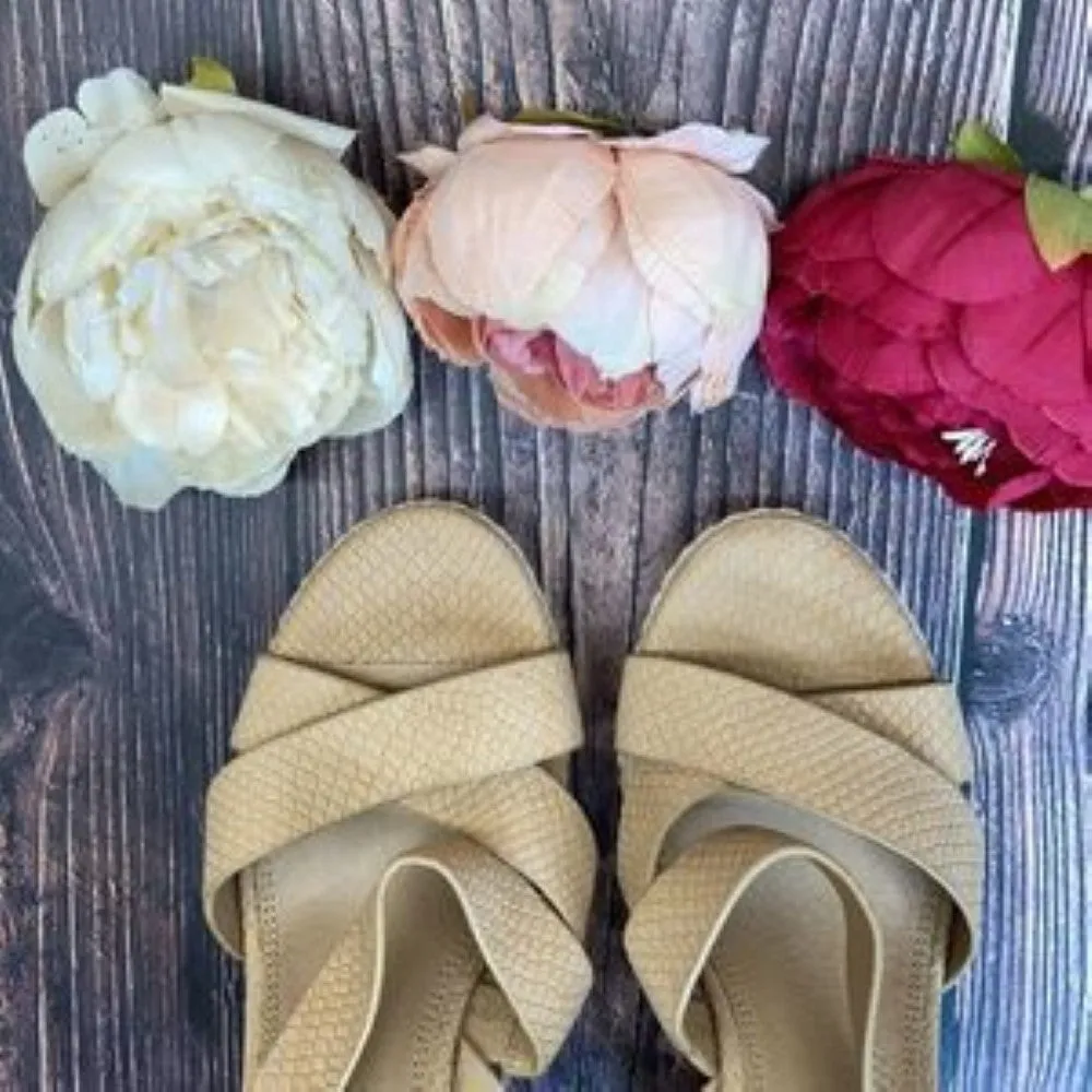 Splendid Tan Leather Wedge Sandals 8.5M