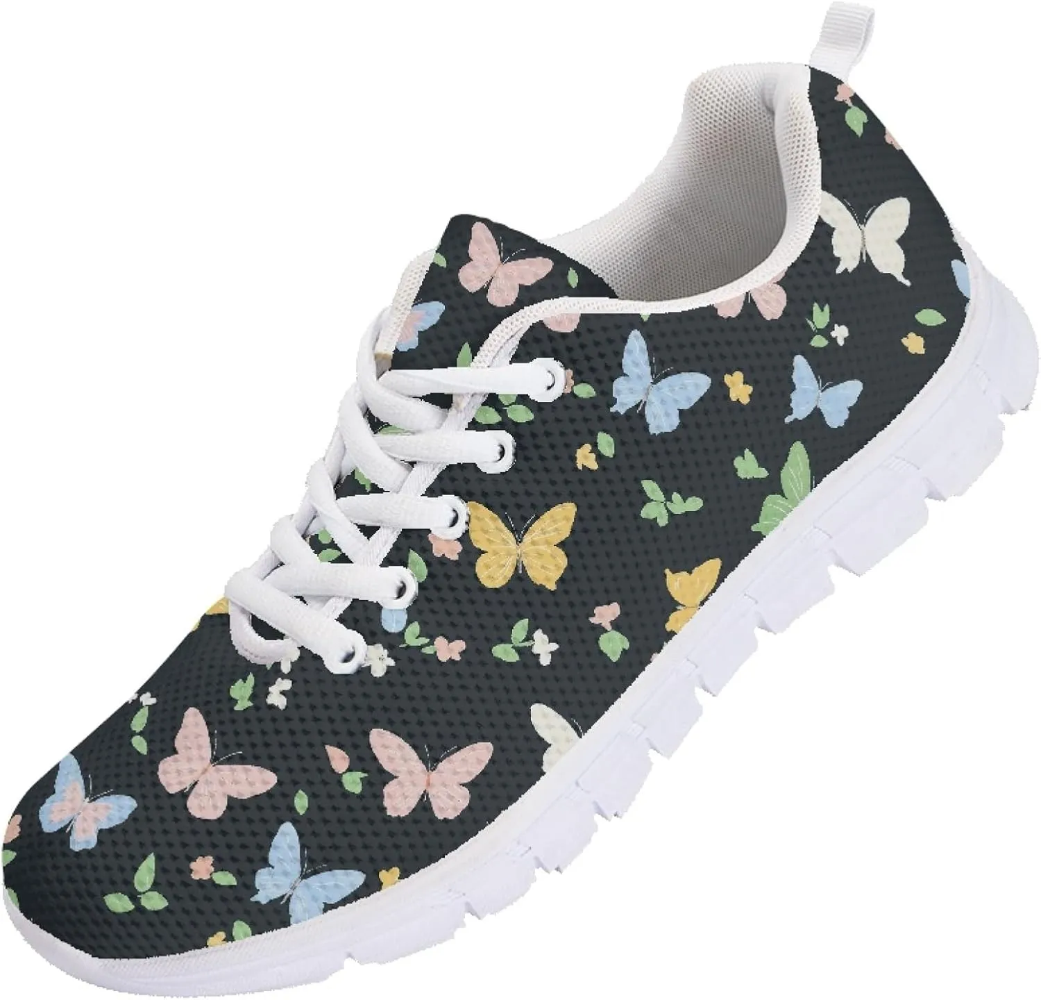 Sports Trainer Running Shoes for Women Teens Girls Causal Travel Sneaker Walking Low Heel Lace up Breathable Flexible