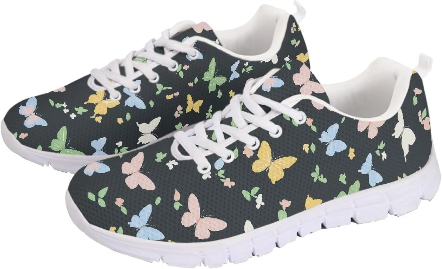 Sports Trainer Running Shoes for Women Teens Girls Causal Travel Sneaker Walking Low Heel Lace up Breathable Flexible