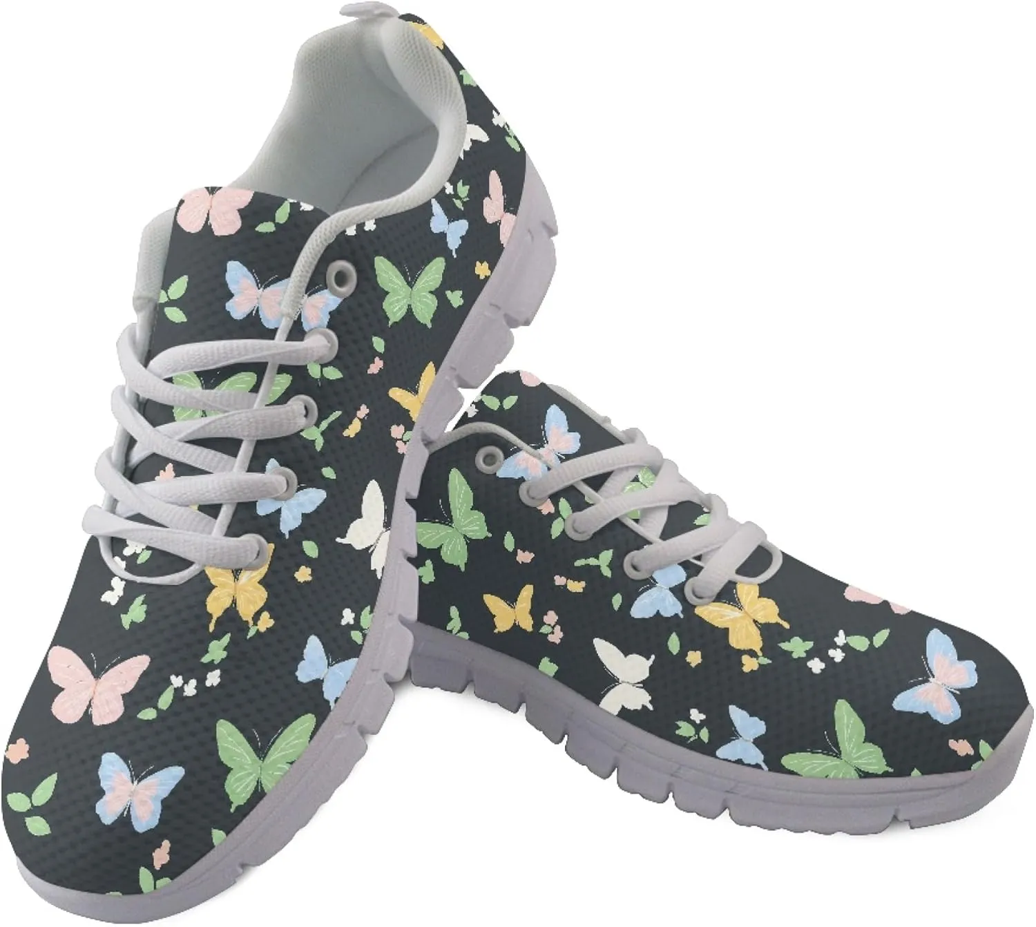 Sports Trainer Running Shoes for Women Teens Girls Causal Travel Sneaker Walking Low Heel Lace up Breathable Flexible