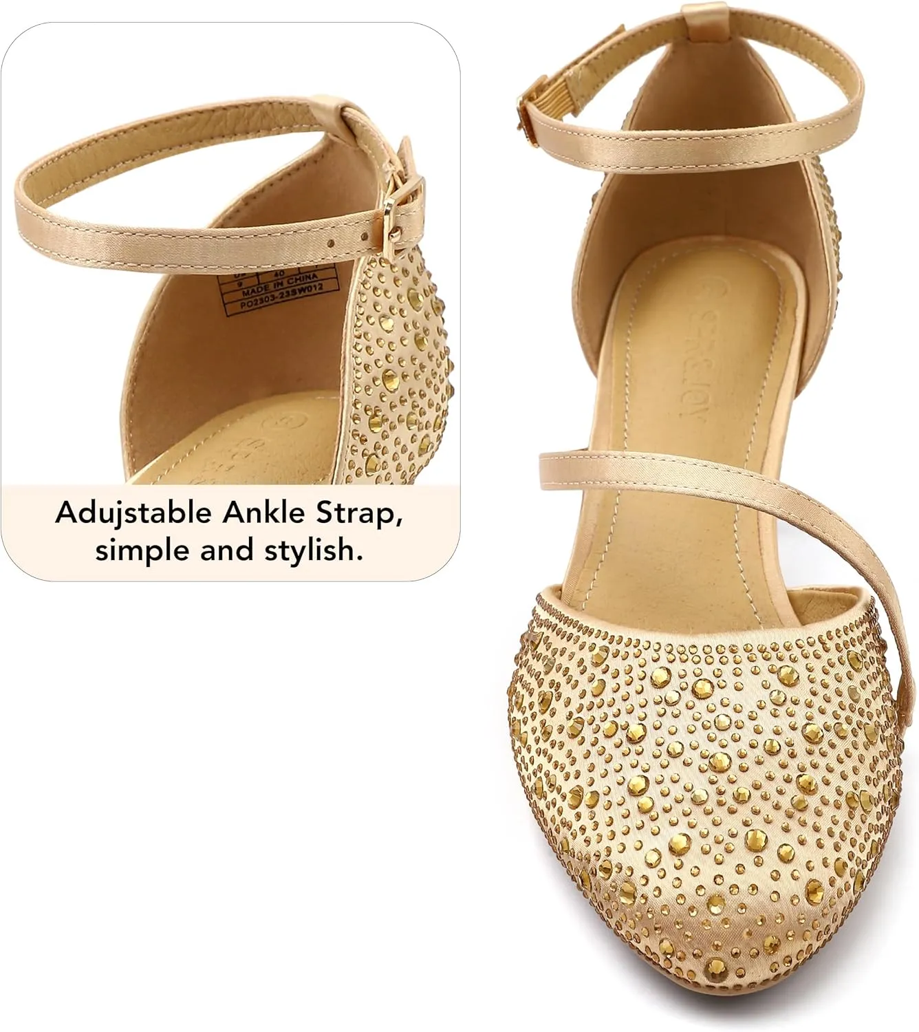 SPR&JOY Women's Pumps Comfort Closed Toe Low Heel Pump Dress Office Wedding Shoes for Women