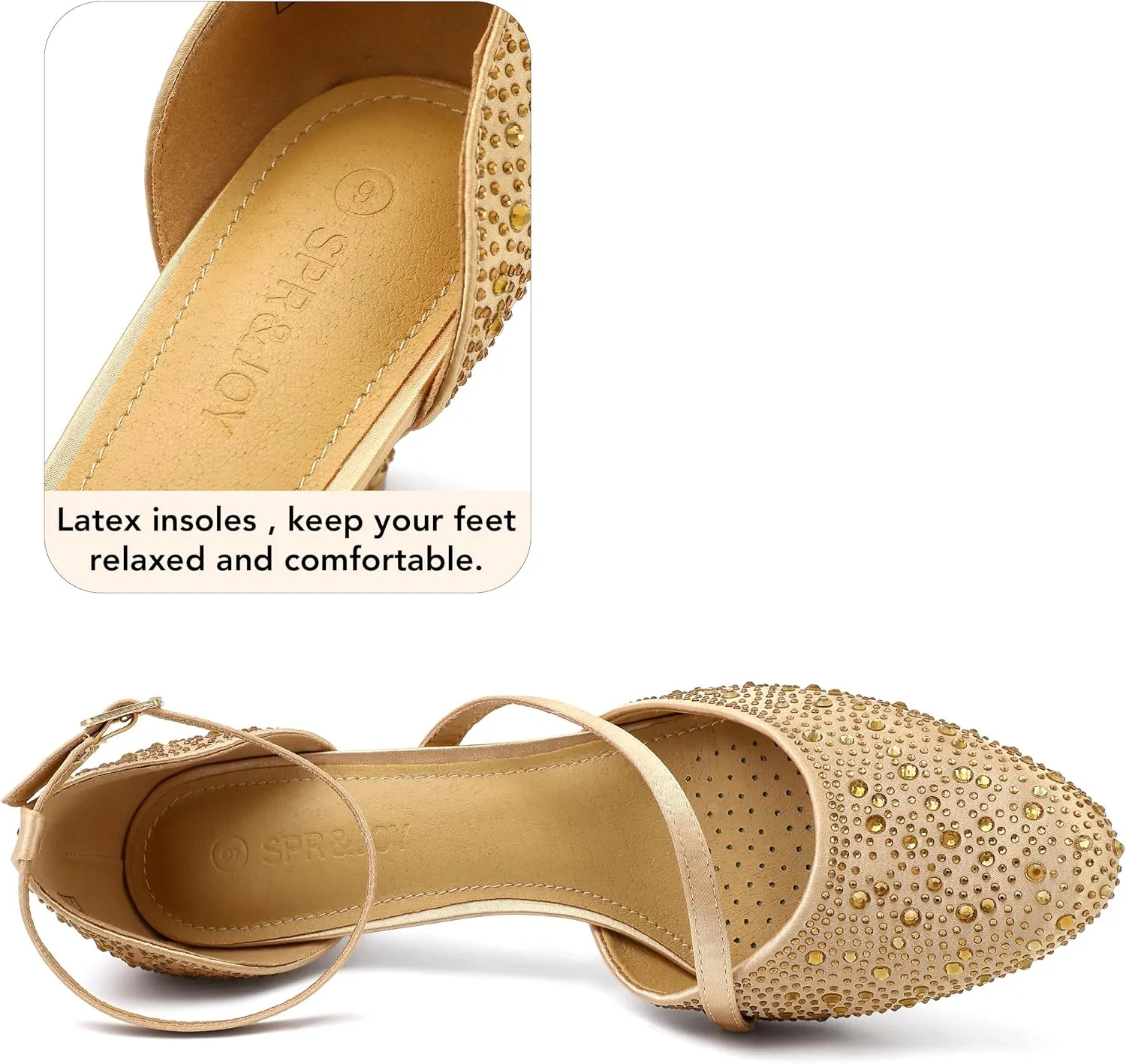 SPR&JOY Women's Pumps Comfort Closed Toe Low Heel Pump Dress Office Wedding Shoes for Women