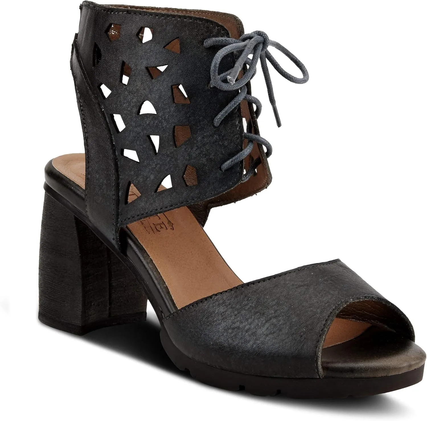 Spring Step L'Artiste Women's Relsara Ankle Strap Sandal Charcoal EU 37 / US 6.5-7