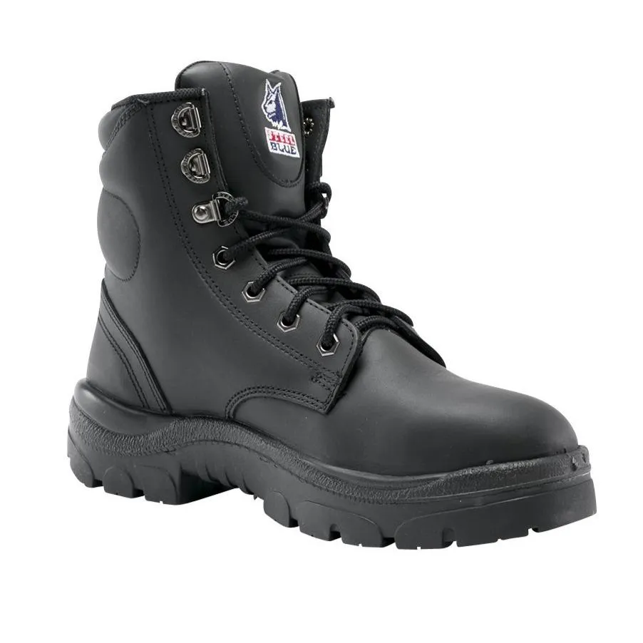 Steel Blue Argyle Ladies Lace-up Steel Cap Safety Work Boot